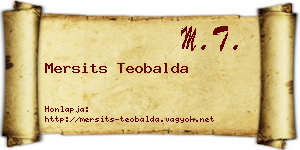 Mersits Teobalda névjegykártya